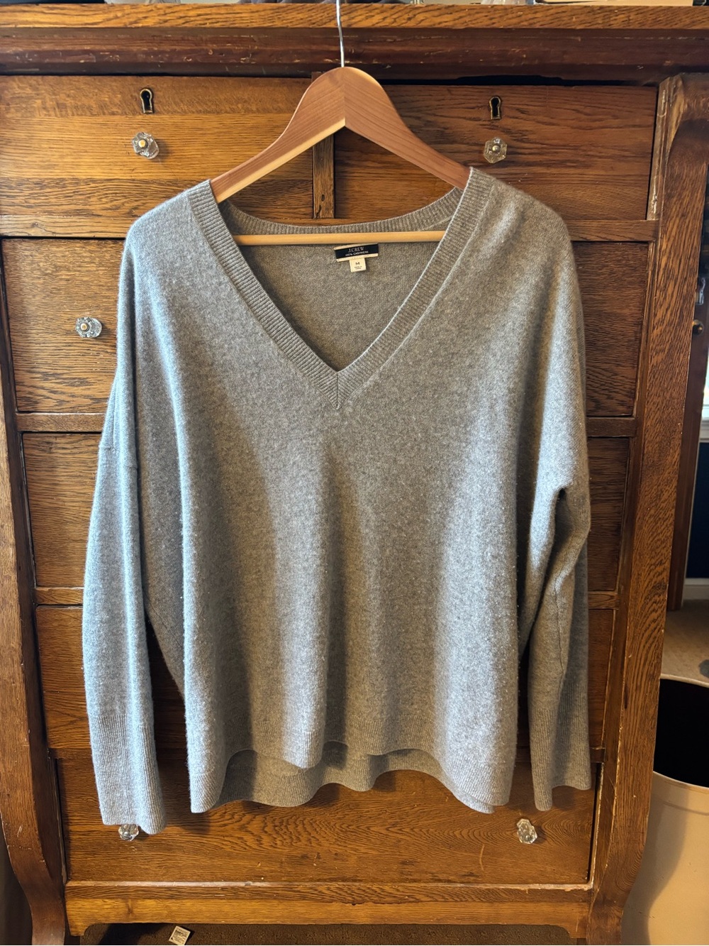 J.Crew cashmere boyfriend oversized v-neck sweater